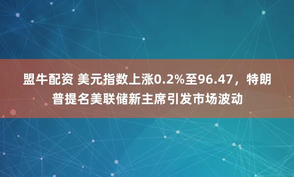 盟牛配资 美元指数上涨0.2%至96.47，特朗普提名美联储新主席引发市场波动
