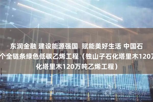 东润金融 建设能源强国  赋能美好生活 中国石油建成我国首个全链条绿色低碳乙烯工程（独山子石化塔里木120万吨乙烯工程）
